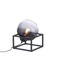 Lampe de table Abat-jour en verre Gris fum&eacute; Noir...