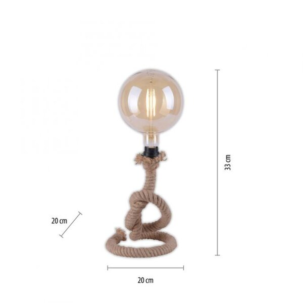 Lampe de table vintage E27 jusquà 15 W 33 cm corde tau