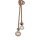 Suspension vintage E27 2 flammes Ø10 cm corde tau