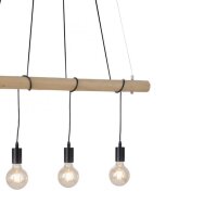 Suspension longue poutre en bois 100 cm incl E27 2700 K