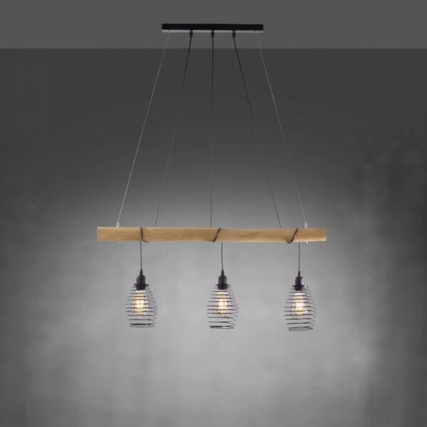 Suspensions E27 90 cm Noir Naturel Vintage