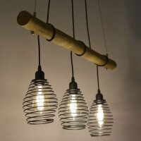 Suspensions E27 90 cm Noir Naturel Vintage