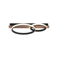 Lampe de plafonnier LED Bois Métal Naturel Noir 53...