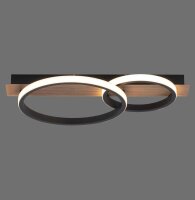 Lampe de plafonnier LED Bois Métal Naturel Noir 53...