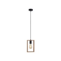 Suspension naturelle bois métal L:15 cm E27 Retro