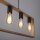 Lampe à suspendre naturelle Rétro Bois Métal L:100 cm 5-flmg
