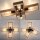 Lampe de plafonnier naturelle Rétro Bois Métal L:62 cm E27