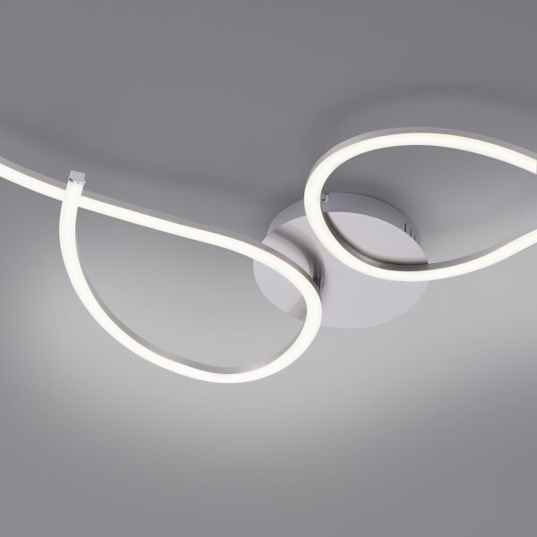 Plafonnier LED flexible acier métal blanc chaud 14 W