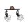 Spot de plafond flexible bois métal noir E27 Vintage