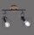 Spot de plafond flexible bois métal noir E27 Vintage