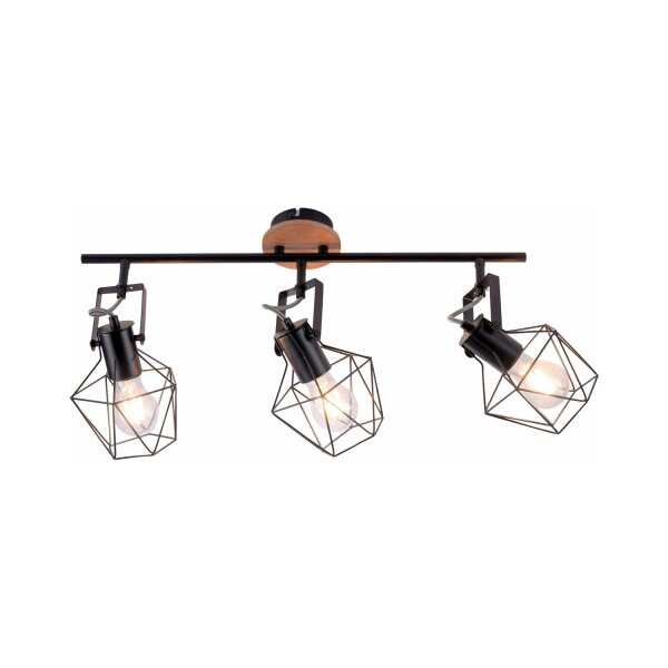 Spot de plafond réglable bois métal 83 cm E27 Vintage
