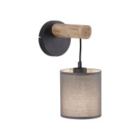 Applique confortable Abat-jour en tissu Bois H:29,5 cm E27