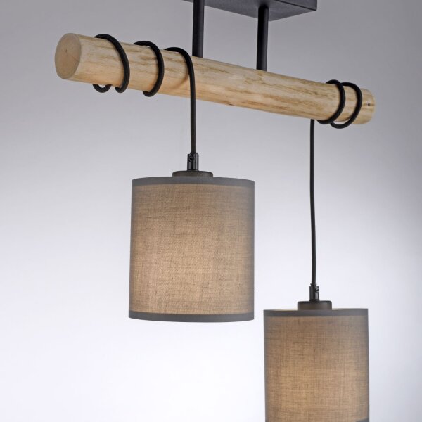 Plafonnier pauvre en bois poutre tissu 47,5 cm de long