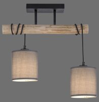 Plafonnier pauvre en bois poutre tissu 47,5 cm de long