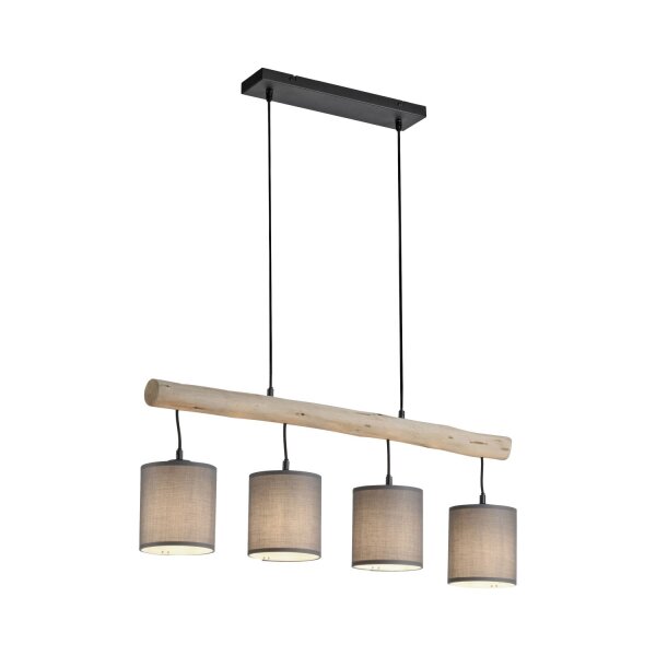 Lampe à suspendre pauvre en fleurs, poutre en bois, tissu 82,5 cm de long