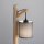 Lampe de table confortable Abat-jour en tissu Bois H:52,5 cm