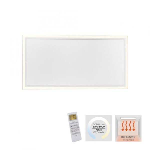 Lampe de plafonnier LED à intensité variable chauffage infrarouge L:120 cm 43 W