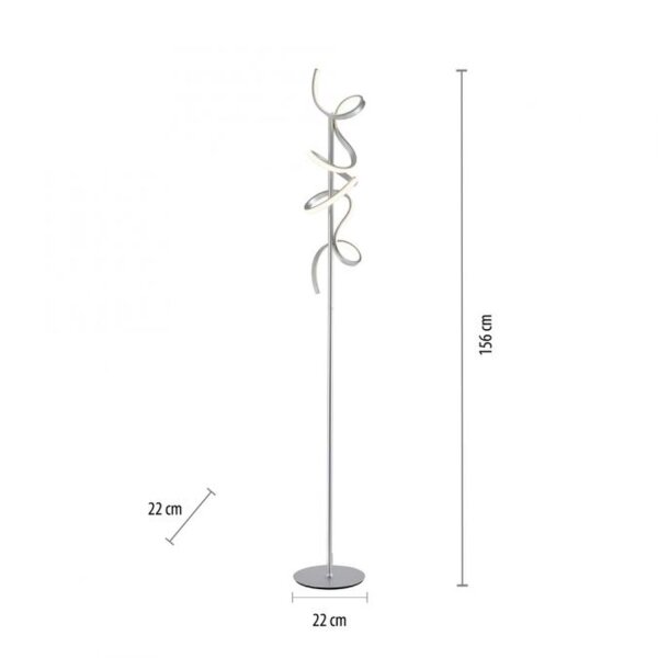 Lampadaire LED à intensité variable en métal 156 cm 3000 K en argent