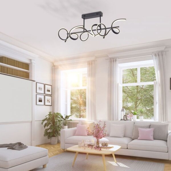 Plafonnier décoratif à LED noir 1300 lm L:82 cm