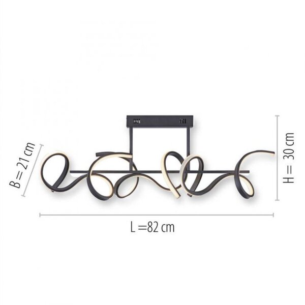 Plafonnier décoratif à LED noir 1300 lm L:82 cm