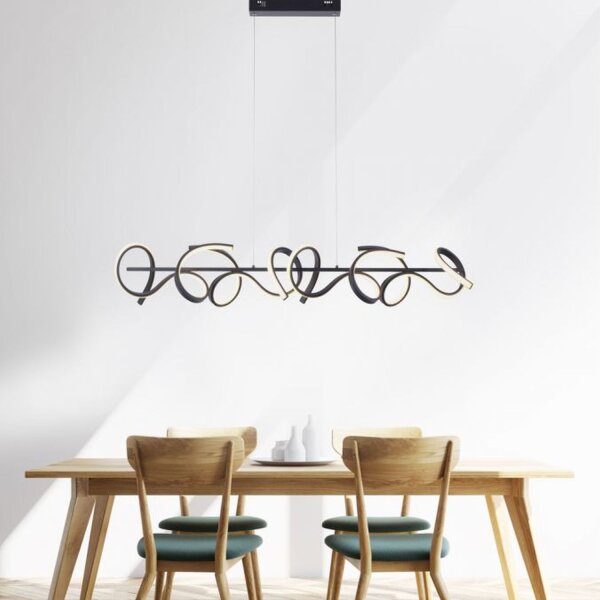 Suspension LED dimmable noir 10 W 1330 lm L:99 cm