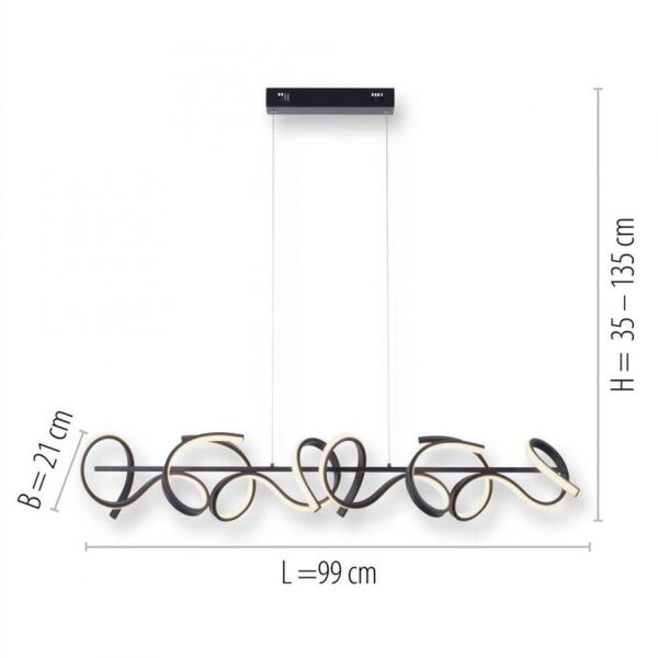 Suspension LED dimmable noir 10 W 1330 lm L:99 cm