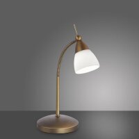 Lampe de table LED flexible en verre laiton antique...