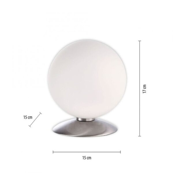 Lampe de table LED en acier Boule en verre 3 W 3000 K intensité lumineuse variable