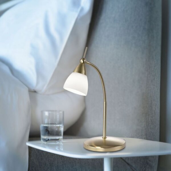 Lampe de table LED flexible en laiton verre 3 W dimmable