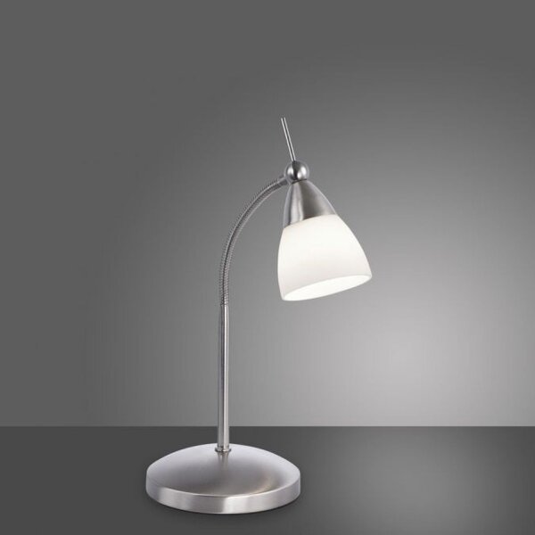 Lampe de table LED flexible en acier verre 3000 K dimmable