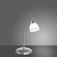Lampe de table LED flexible en acier verre 3000 K dimmable