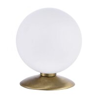 Lampe de table LED en laiton vieilli Boule en verre 3 W...
