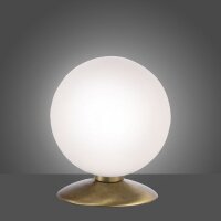 Lampe de table LED en laiton vieilli Boule en verre 3 W...