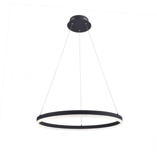Suspension LED Anthracite dimmable 3000 K Ø60 cm Anneau