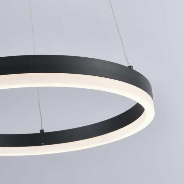 Lampe LED suspendue anthracite blanc chaud 3000 K Ø40 cm Anneau