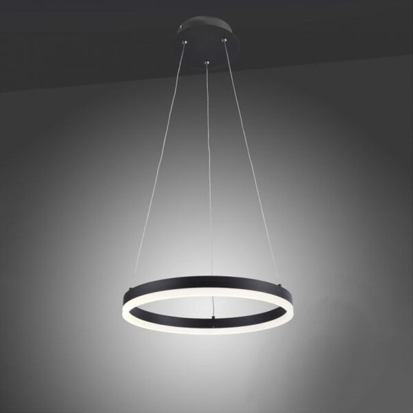 Lampe LED suspendue anthracite blanc chaud 3000 K Ø40 cm Anneau