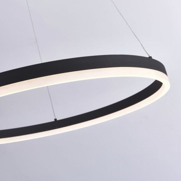 Suspension LED Anthracite dimmable 3000 K Ø80 cm Anneau