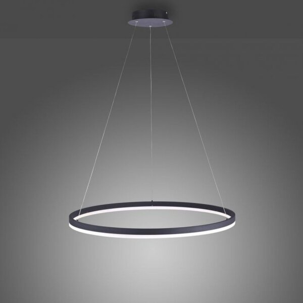 Suspension LED Anthracite dimmable 3000 K Ø80 cm Anneau