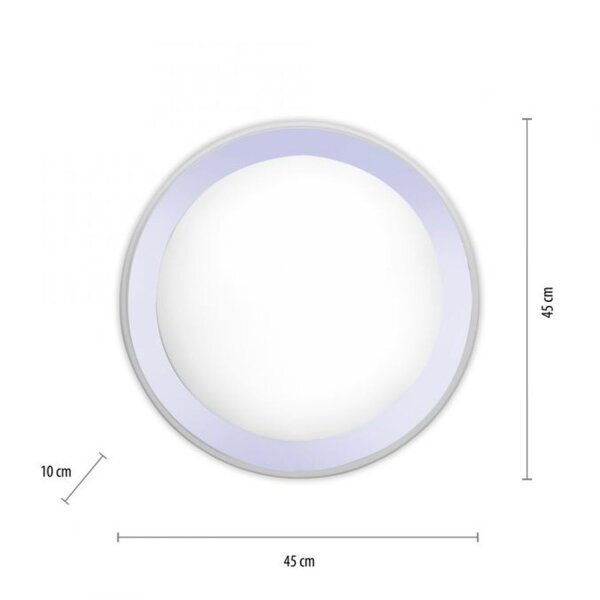 Plafonnier LED à faible éblouissement IP44 28 W L:45 cm en chrome