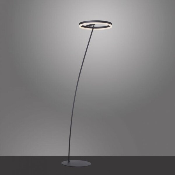 Lampadaire LED anthracite dimmable blanc chaud 20 W 215 cm