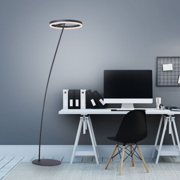 Lampadaire LED anthracite dimmable blanc chaud 20 W 215 cm