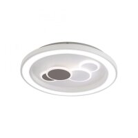 Plafonnier LED rond Blanc Noir Interrupteur de...