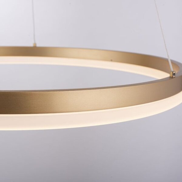 Suspension LED en laiton dimmable 3000 K Ø60 cm Anneau