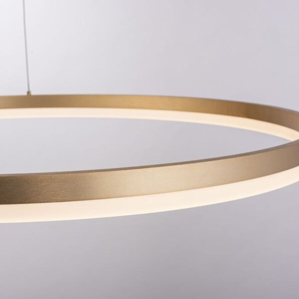 Suspension LED en laiton dimmable 3000 K Ø80 cm Anneau