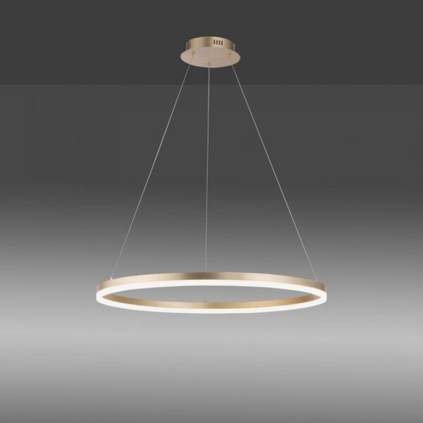 Suspension LED en laiton dimmable 3000 K Ø80 cm Anneau