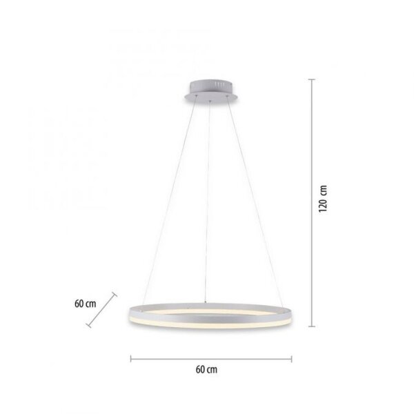 Suspension LED Blanc dimmable 38 W 3000 K Ø60 cm Anneau