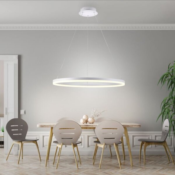 Suspension LED Blanc gradable 52 W 3000 K Ø80 cm Anneau