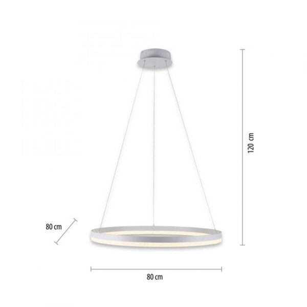 Suspension LED Blanc gradable 52 W 3000 K Ø80 cm Anneau