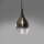 Suspension élégante verre chrome anthracite E27 Ø20 cm