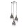 Suspension élégante verre chrome anthracite E27 3-flmg